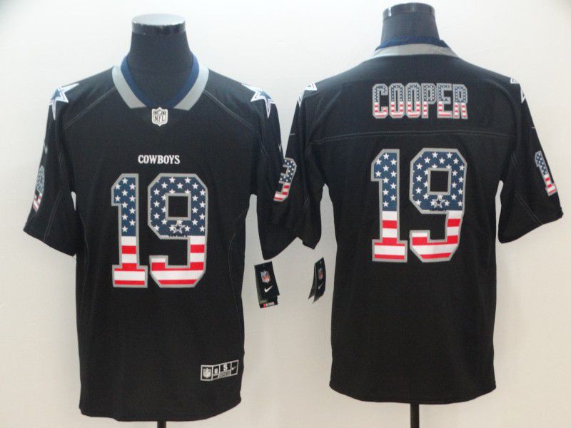 Men Dallas Cowboys #19 Cooper Nike USA Flag Fashion Black Color Rush Limited NFL Jersey